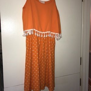 Orange and white boutique dress